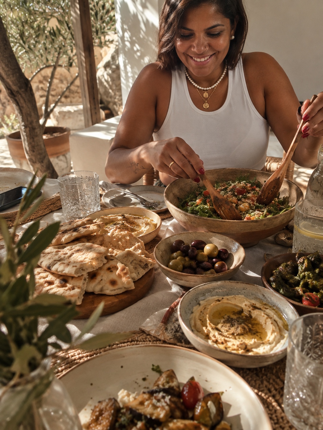 Jessica Nardone at a retreat table